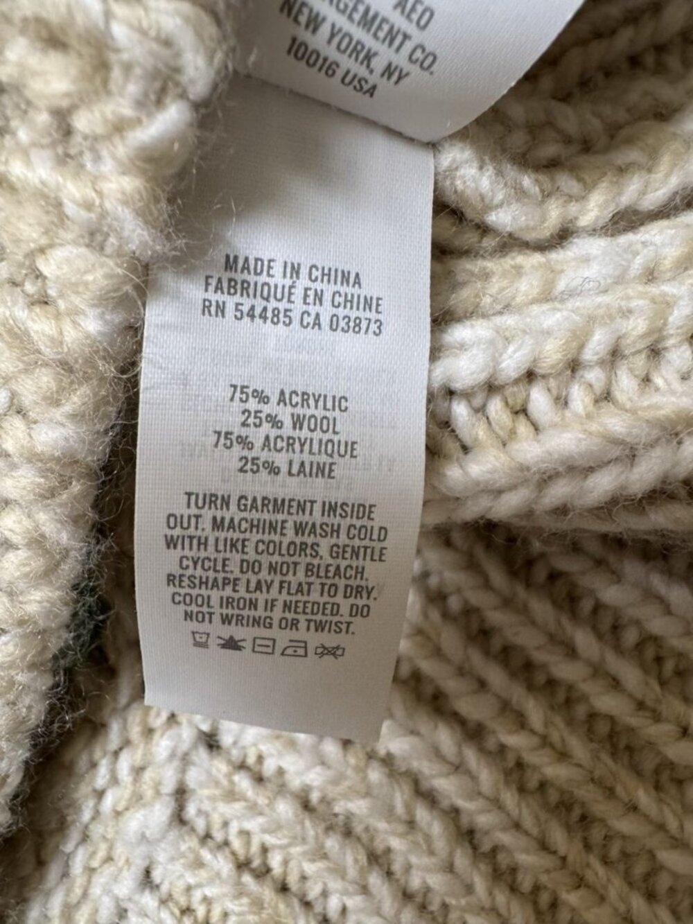 Aerie Women’s Wool Blend Striped Cropped Chunky Knit Sweater Medium Green Blue - Picture 5 of 5